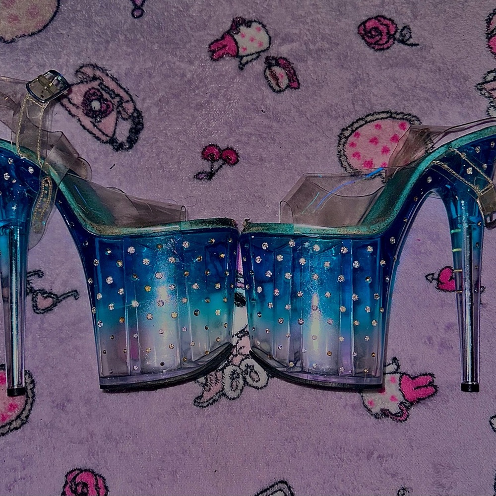 Pleaser Blue Gradient Platform Heels